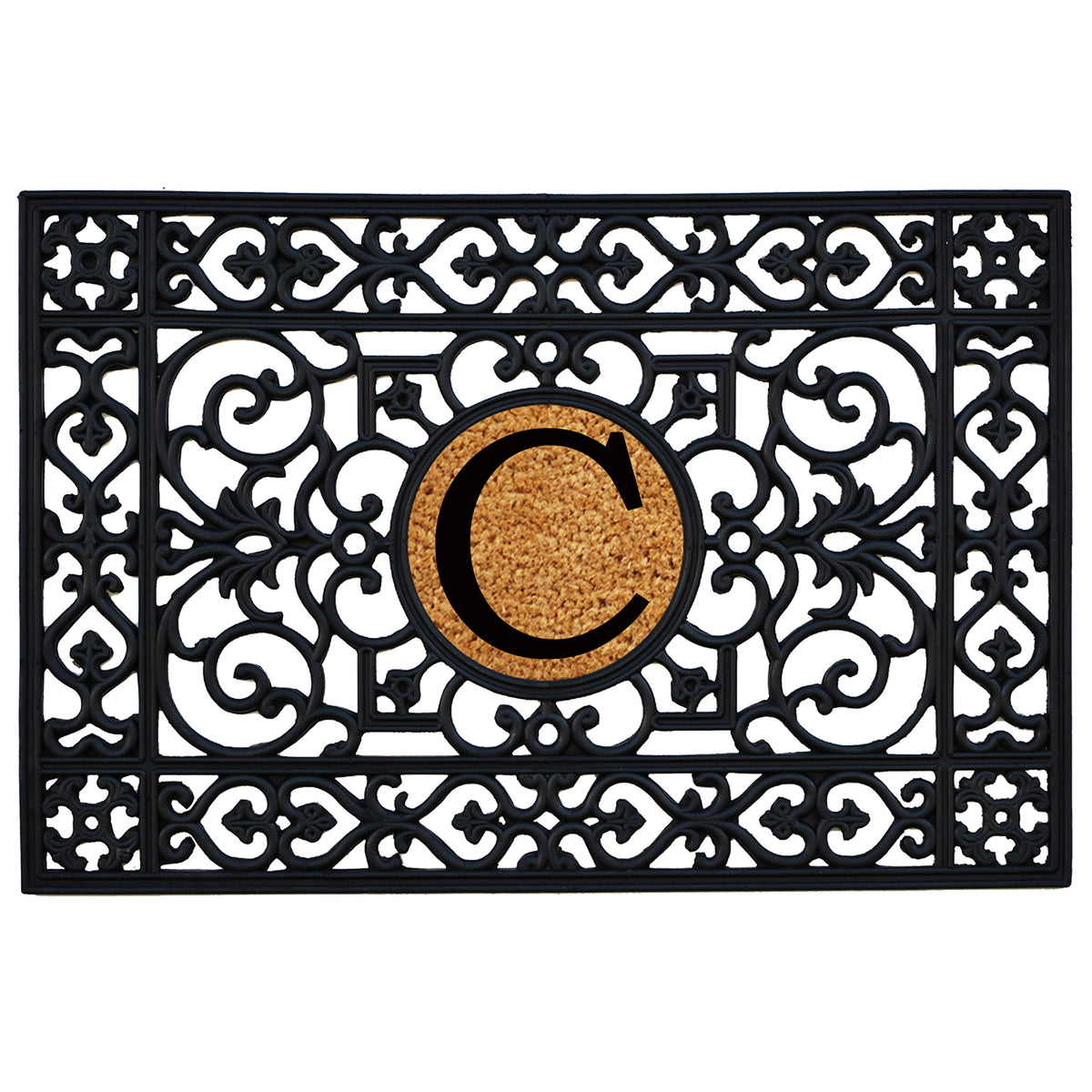 Calloway Mills 160012436C Rubber Monogram Insert Doormat, 2' X 3' (Letter C)