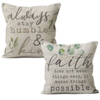 M-Qizi Religious Pillows Covers Set - Religious Gifts for Women, Inspirational Gifts, 2 PCS Linen Decorative Pillow Covers 18x18