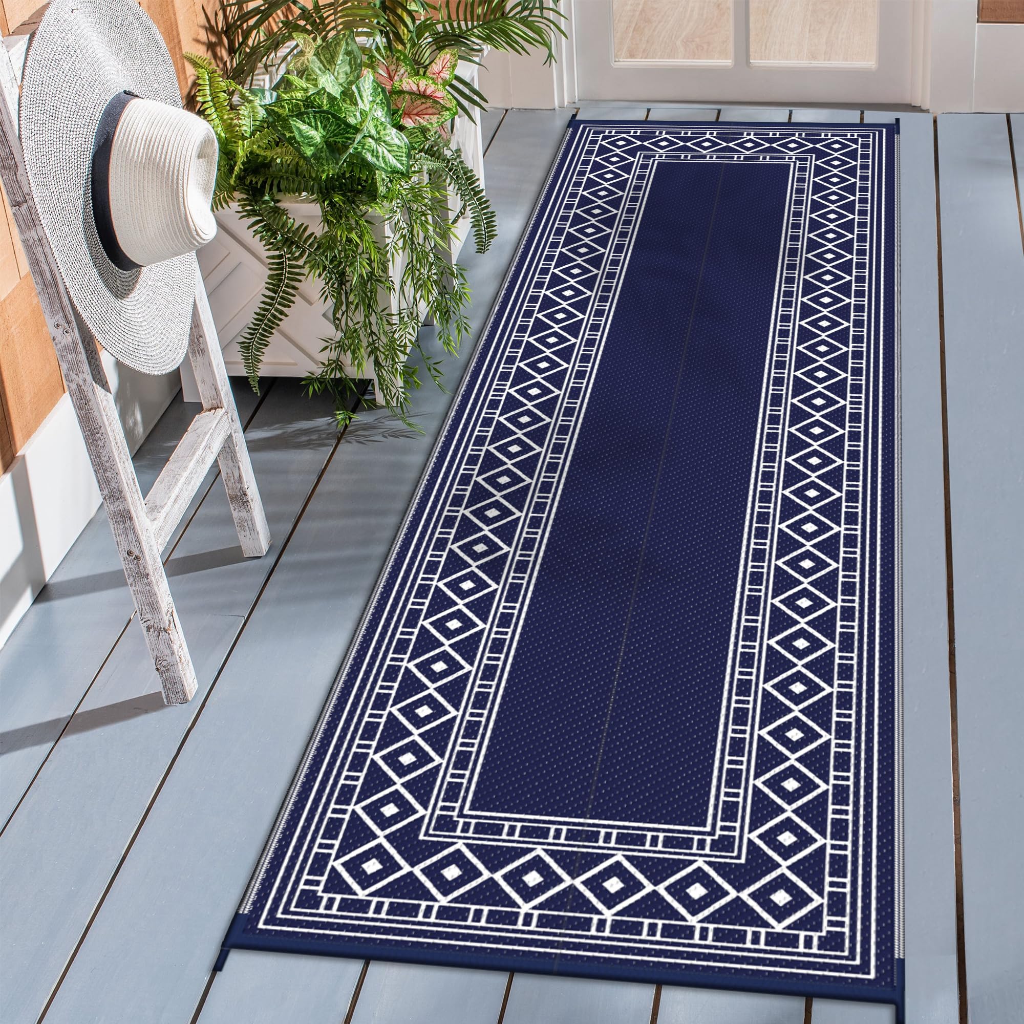 Genimo Outdoor Rug Waterproof Area 10' X 14' For Patio, Foldable Reversible Plastic Straw Carpet For Travel Trailers, Outside Ma