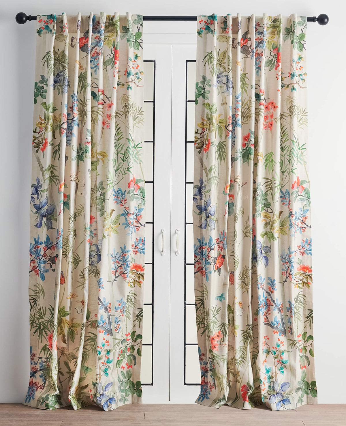 Maison D' Hermine 100% Cotton Curtain Bamboo Pale Pink Two Panel Curtains For Living Rooms Bedrooms Offices Tailored With A Rod