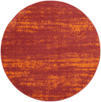 Nourison Essentials Indoor/Outdoor Red 4' X Round Area Rug, Easy Cleaning, Non Shedding, Bed Room, Living Room, Dining Room, Backyard, Deck, Patio (4 Round)
