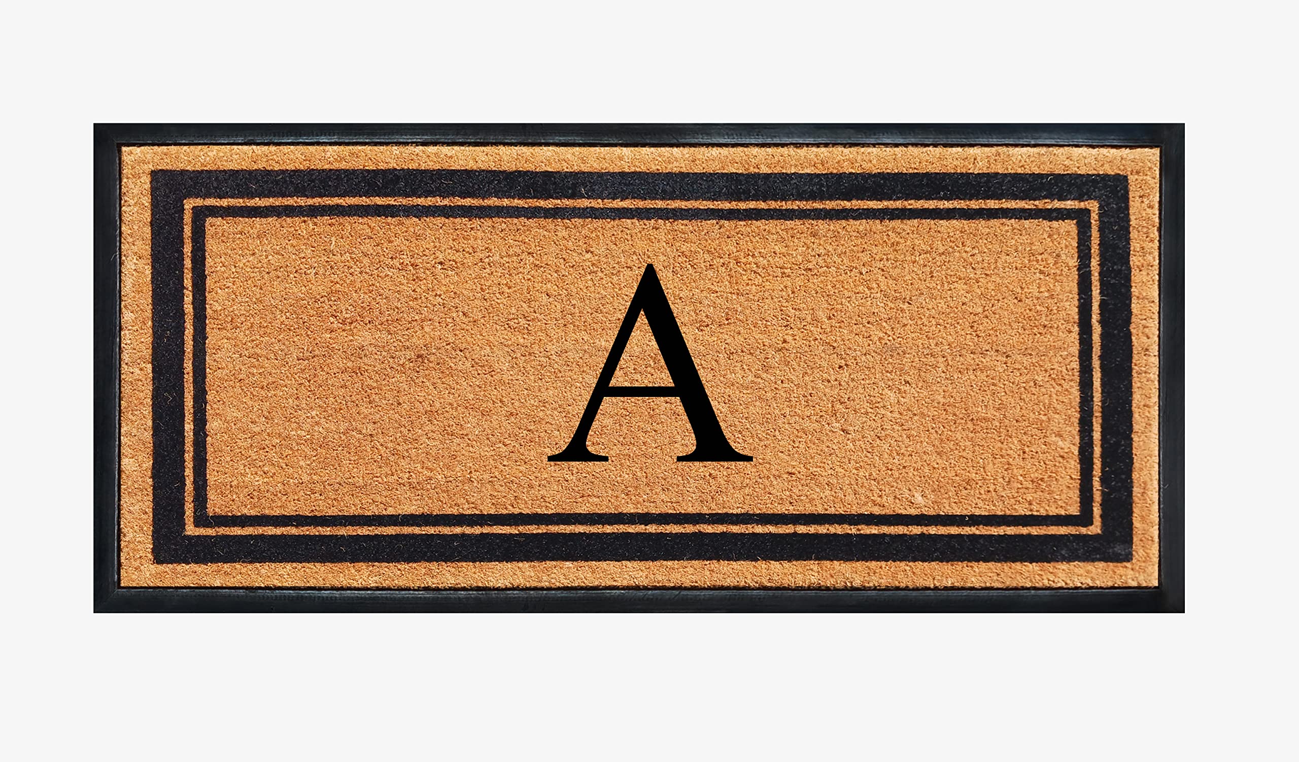 A1Hc Natural Coir & Rubber Hand Flocked Large Monogrammed Door Mat 30X60 Inches Thick Durable Doormats For Entrance Heavy Duty,
