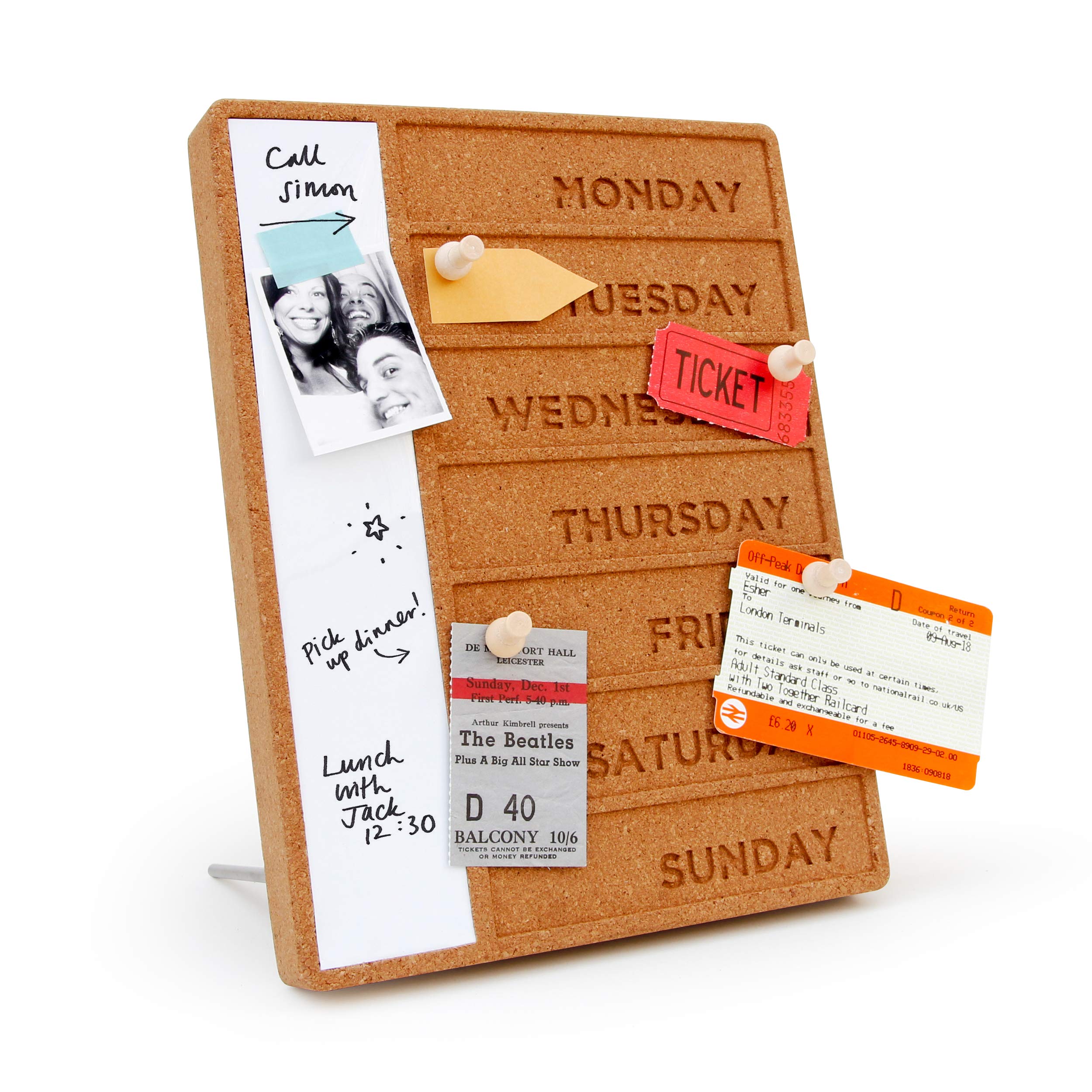 Suck Uk Cork Whiteboard Weekly Planner | White Board Organiser | Office Accessories | Weekly Desk Planner