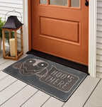 A1 Home Collections Hoo'S There Owl Rubber Pin Welcome Door Mats For Outdoor Entrance, Welcome Mats For Front Door Indoor Non-Sl