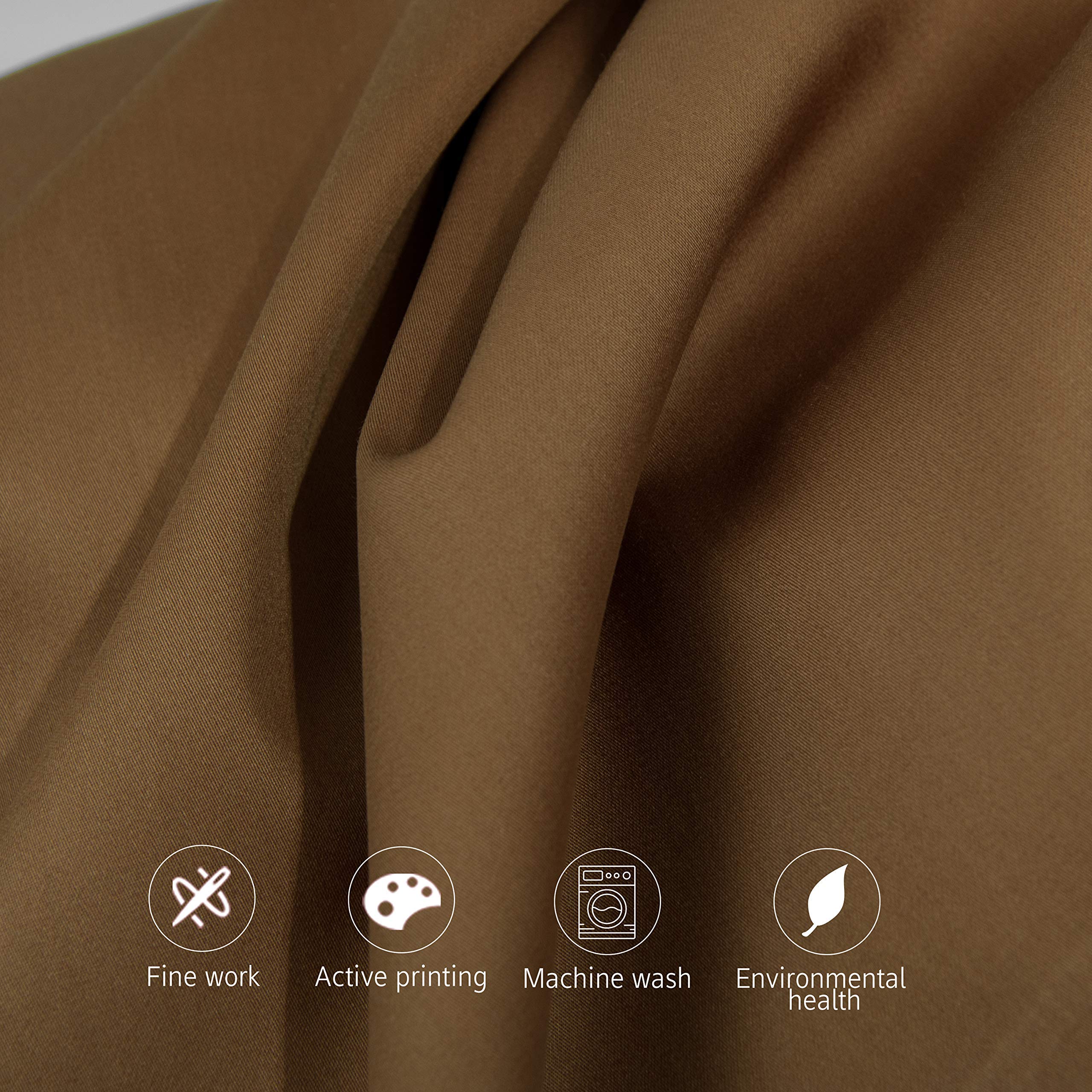 Ntbay 500 Thread Count 100% Egyptian Cotton Queen Pillowcases, Super Soft And Breathable Envelope Closure Pillow Cases, 20X30 Inches, Brown