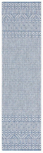 Safavieh Courtyard Collection 2'3' X 10' Blue/Navy Cy8235 Indoor/ Outside Waterproof Easy Cleansingpatio Backyard Mudroom Runner Mat