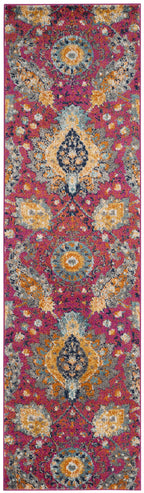 Safavieh Madison Collection Runner Rug - 2'3'' X 12', Fuchsia & Gold, Boho Chic Glam Paisley Design, Non-Shedding & Easy Care, I