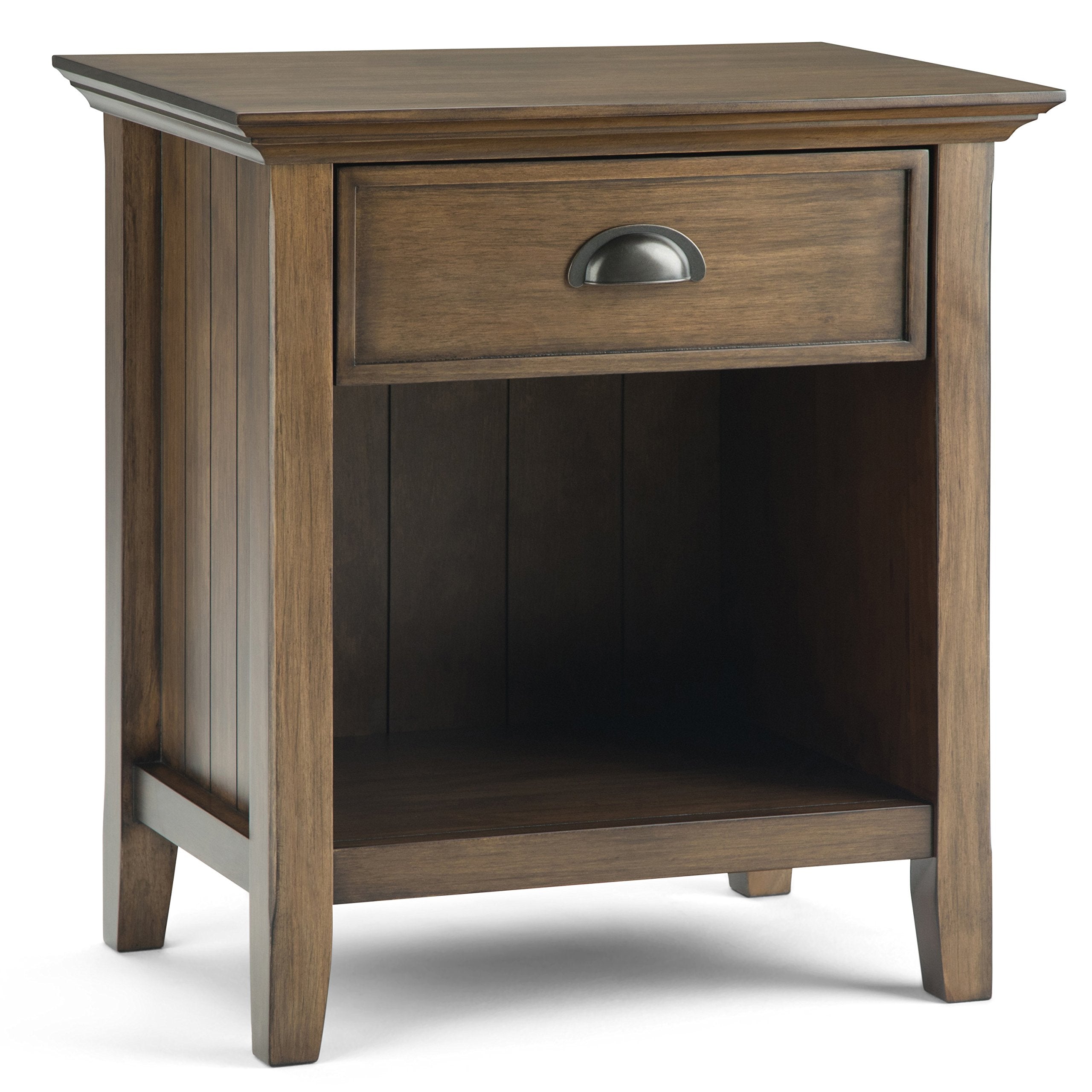 SIMPLIHOME Acadian SOLID WOOD 24 Inch Wide Transitional Bedside Nightstand Table in Rustic Natural Aged Brown, For the Living Ro