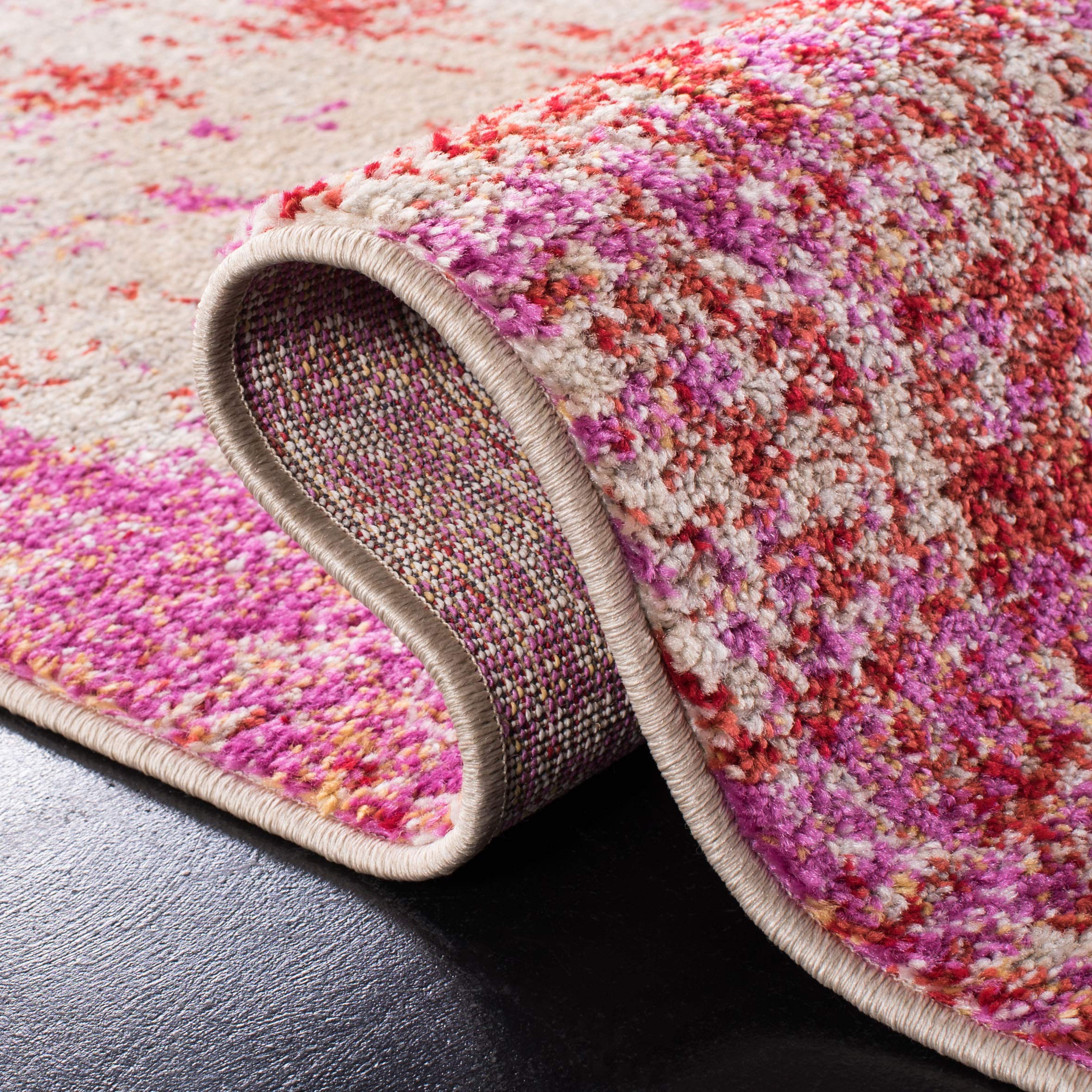 Safavieh Adirondack Collection Accent Rug - 4' X 6', Red & Gold, Modern Abstract Design, Non-Shedding & Easy Care, Ideal For Hig