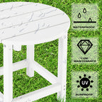 Lzrs Round Adirondack Side Table End Table, Outdoor Side Tables For Patio, Backyard,Pool, Indoor Companion, Easy Maintenance & Weather Resistant(White)
