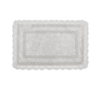 Laura Ashley Crochet Cotton 21X34 Bath Rug, Light Grey