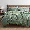 Nestl Boho Bedding Sets & Collections - Boho Duvet Cover Twin, 2 Piece Twin Duvet Cover Set, Double Brushed Green Duvet Cover Wi
