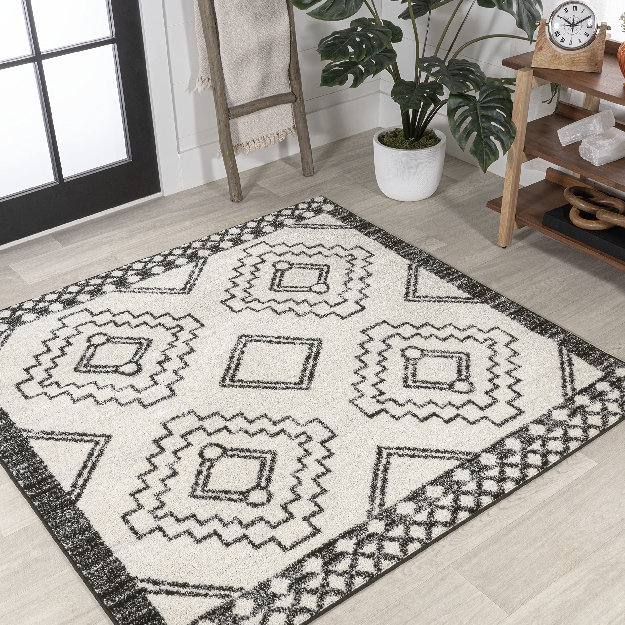 JONATHAN Y MOH200A-6SQ Amir Moroccan Beni Souk Indoor Area Rug, Bohemian, Scandinavian, Transitional, Bedroom, Kitchen, Living R