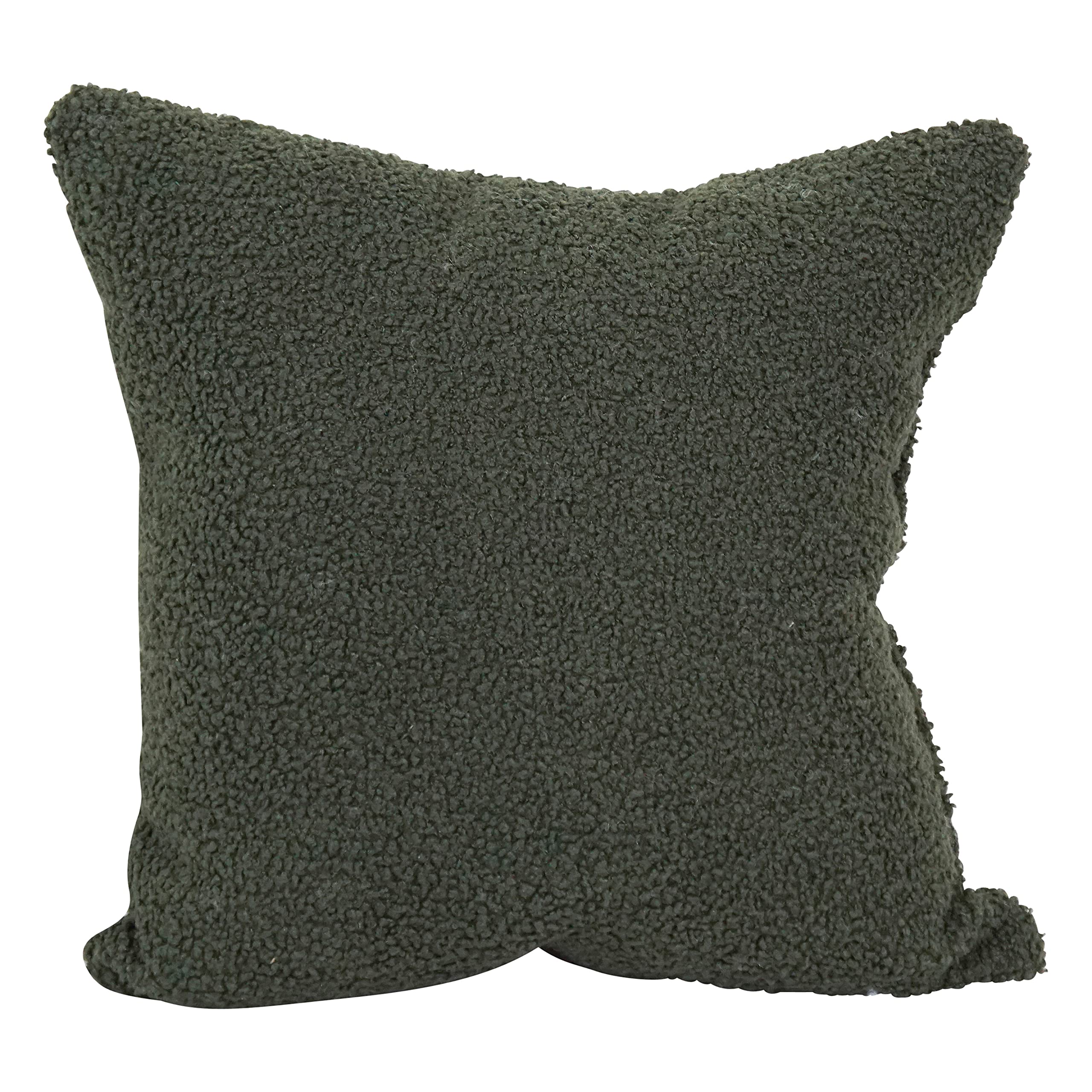 Blazing Needles Square Faux Fur Throw Pillows, 17&quot;, Turell Army 4 Count