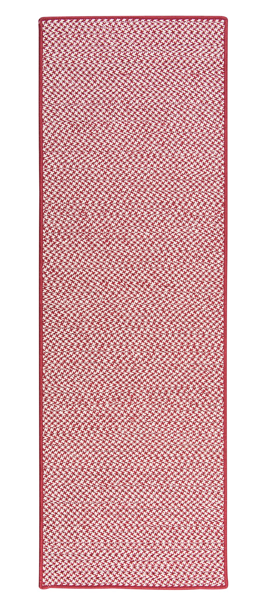 Outdoor Houndstooth Tweed Rug, 2 By 12-Feet, Sangria