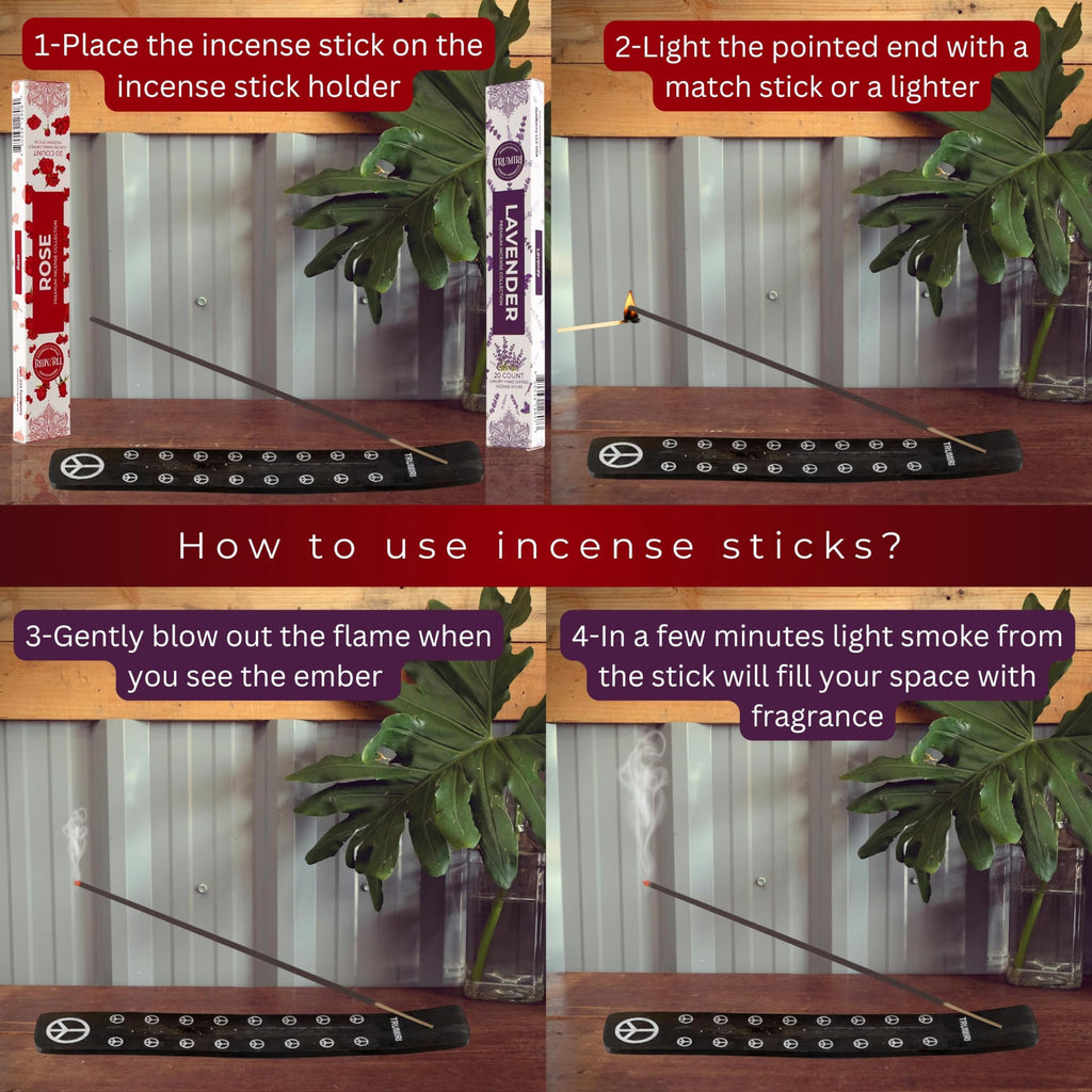 Trumiri Incense Sticks - Combo Pack Of 40 Insence-Sticks - 20 Rose + 20 Lavender - Insenses - Insents - Incents - Inscense - Inc