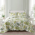 Newlake Cotton Bedspread Quilt Sets - Reversible Patchwork Coverlet Set, Floral Vine Pattern, King Size