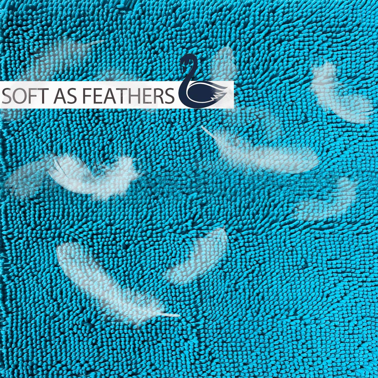 Teal Blue Bathroom Rugs Bath Mats For Bathroom Chenillen Bath Rug Set 2 Piece Non-Slip Bath Mats, Absorbent Shaggy Rugs, Machine