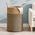Nunsino 75L Laundry Hamper Basket,Baby Nursery Woven Storage Basket for Toys Bin,Pillows,Blankets,Clothes,Dark&Brown