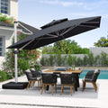 Purple Leaf 12 Feet Double Top Deluxe Square Patio Umbrella Offset Hanging Umbrella Cantilever Umbrella Outdoor Market Umbrella