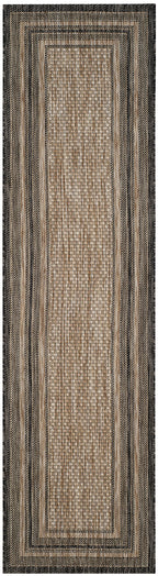 Safavieh Courtyard Collection 2'3' X 14' Natural / Black Cy8475 Indoor/ Outdoor Patio Backyard Mudroom Runner Rug