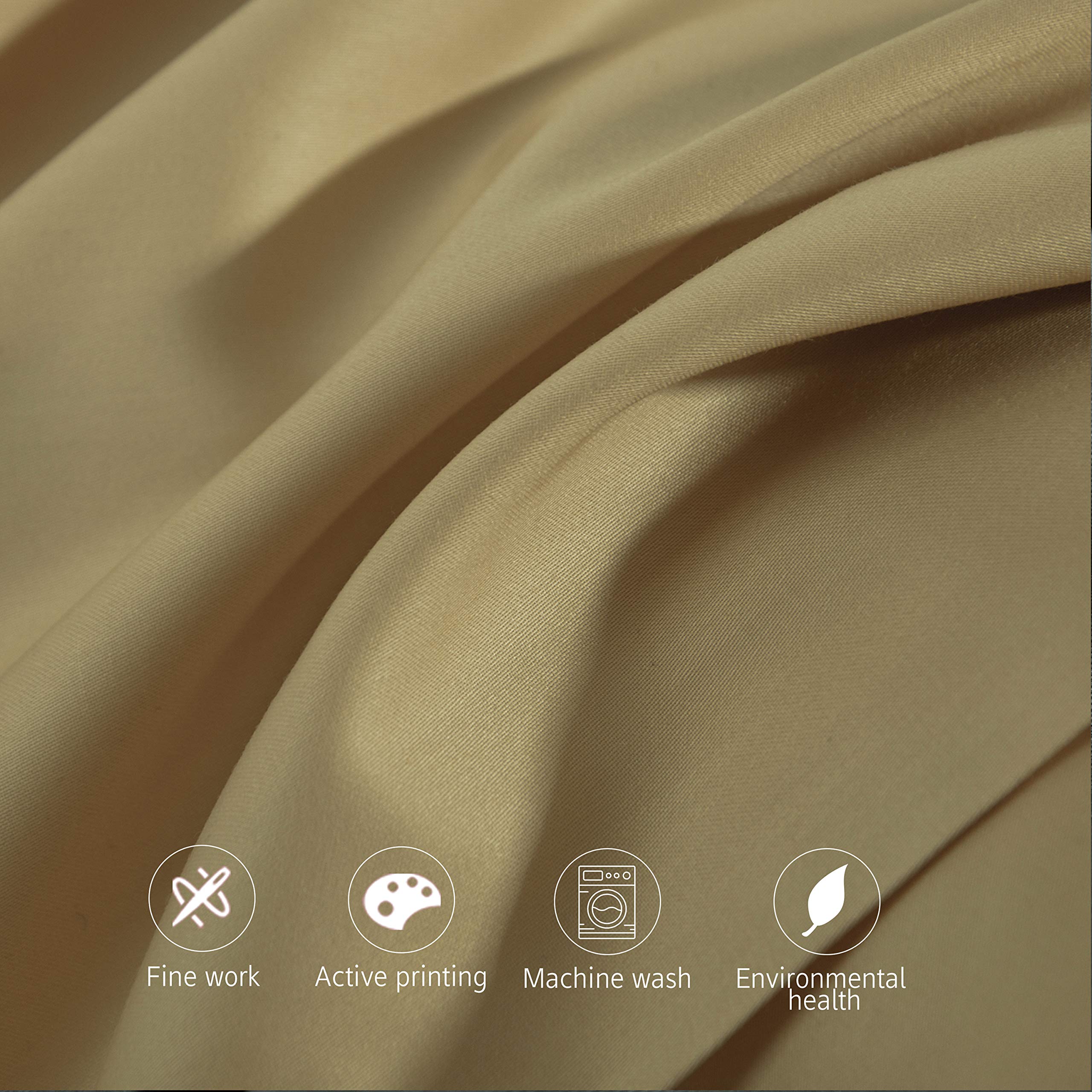 Ntbay 500 Thread Count 100% Egyptian Cotton Queen Pillowcases, Super Soft And Breathable Envelope Closure Pillow Cases, 20X30 Inches, Khaki