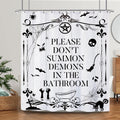 Laifzere Funny Toilet Rules Shower Curtain Gothic Halloween Goth Witchy Shower Curtain for Bathroom Skull Skeleton Farmhouse Bat
