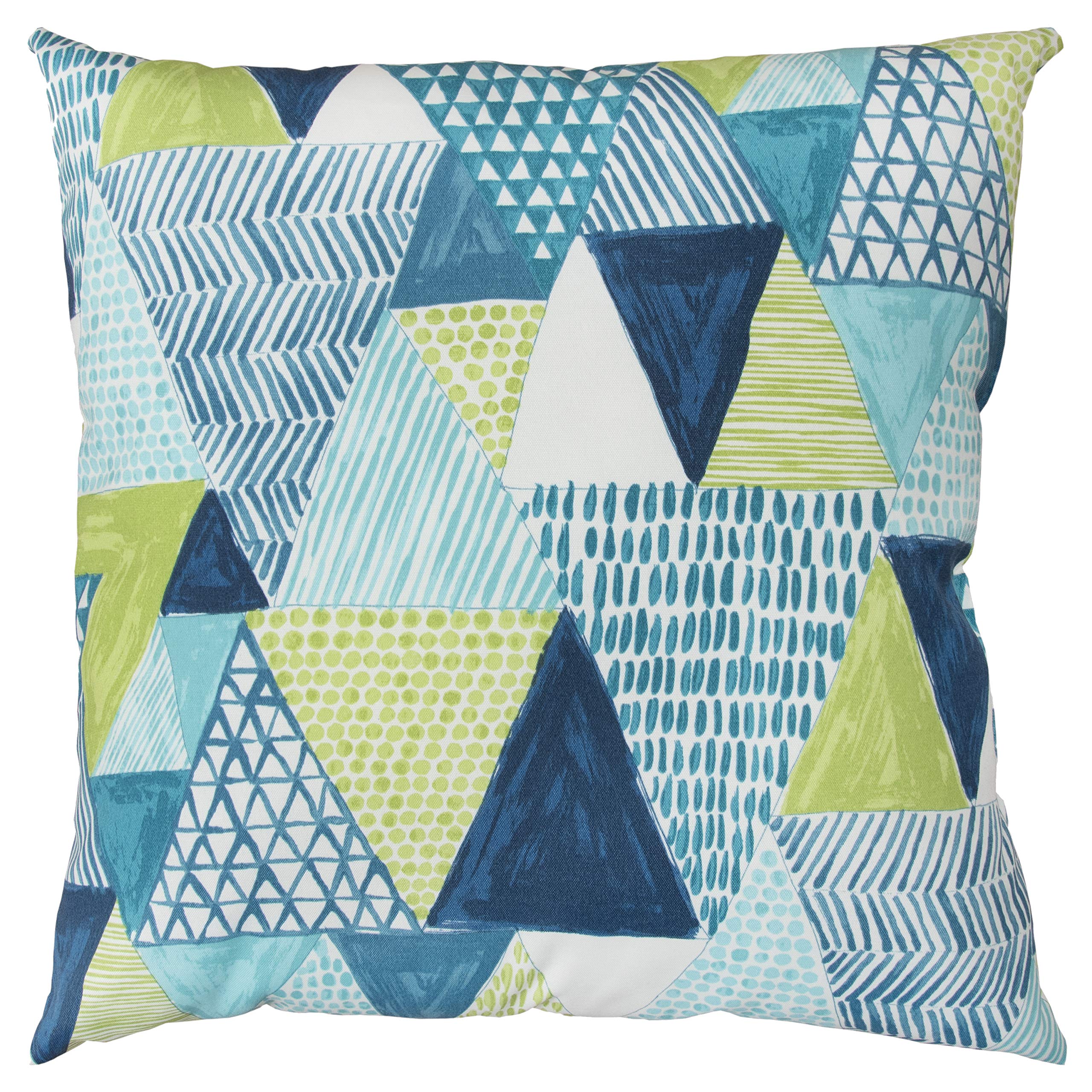 Rizzy Home Geometric 22&quot; x 22&quot; Indoor/Outdoor Polyester Pillow-Yellow