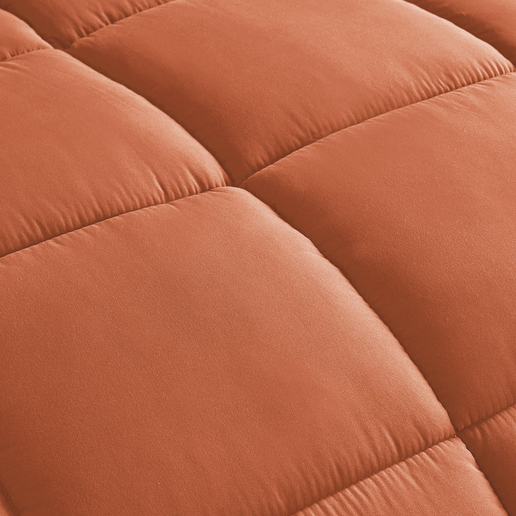 Chezmoi Collection Rust Orange Down Alternative Comforter King - 3-Piece Lightweight Comforter Set - All Seasons Microfiber Comf