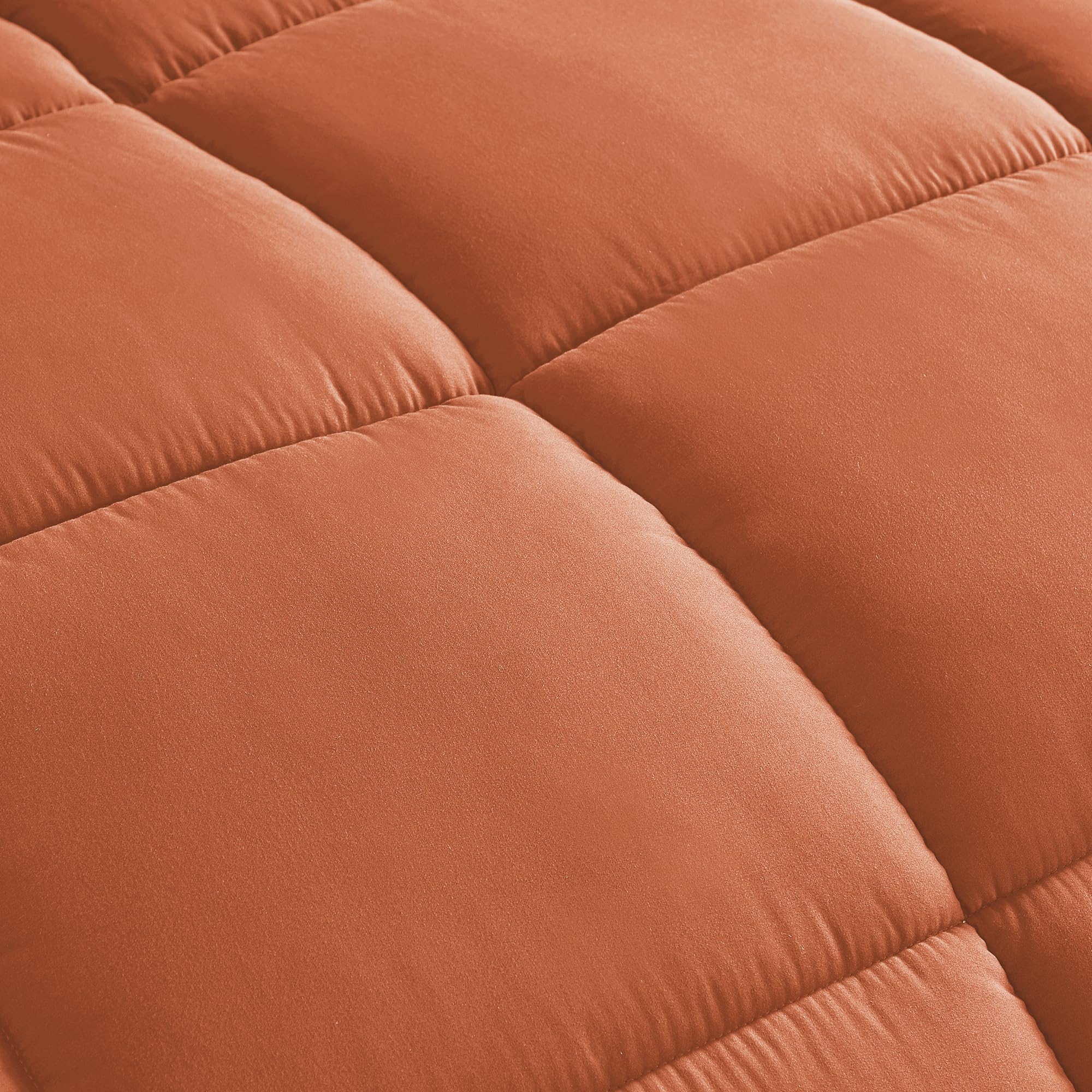 Chezmoi Collection Rust Orange Down Alternative Comforter King - 3-Piece Lightweight Comforter Set - All Seasons Microfiber Comf
