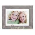 Malden International Designs 4x6 or 5x7 Cousins Distressed Expressions Picture Frame Silver Finish Cousins Word Attachment Gray 