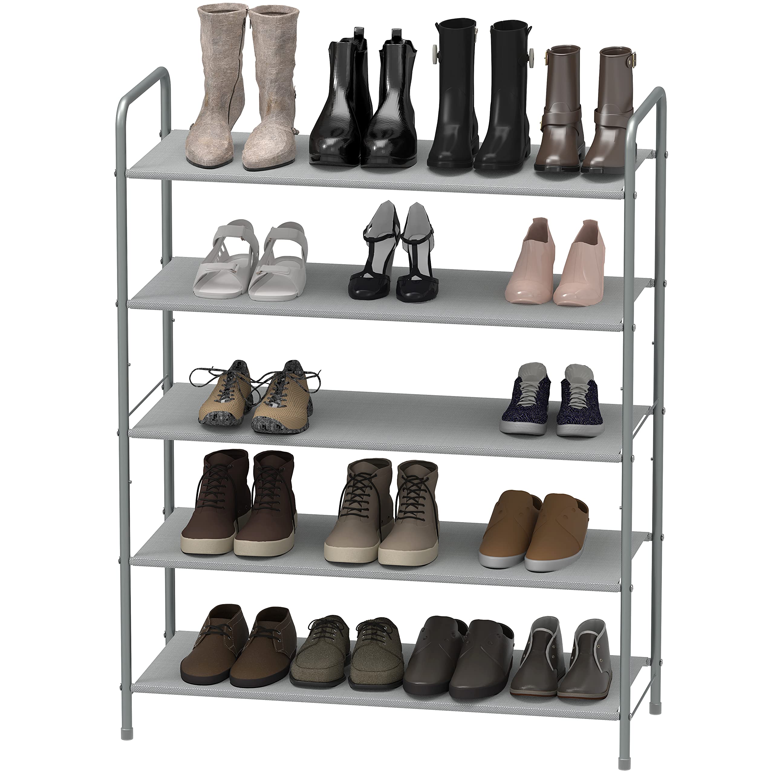 Simple Houseware 5-Tier Shoe Rack Storage Organizer, Grey