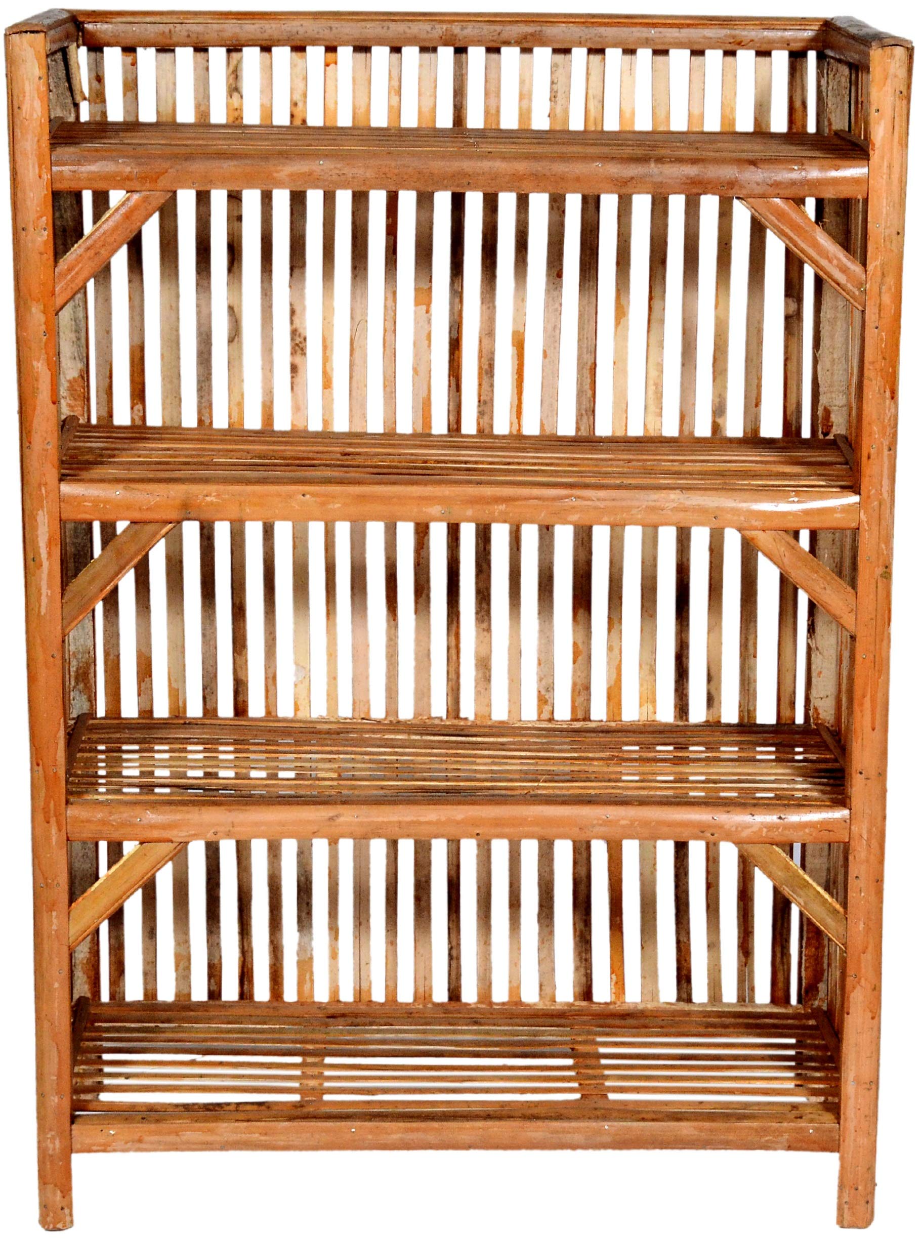 Avika Wooden 4 Tier Shelves Rack || Shoes & Slippers Rack | Books & Newspapers Shelves | Gardening Planter Stand | Closet Organi