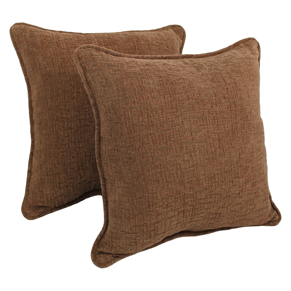 Blazing Needles Corded Chenille Throw Pillow, 18&quot;, Toffee 2 Count