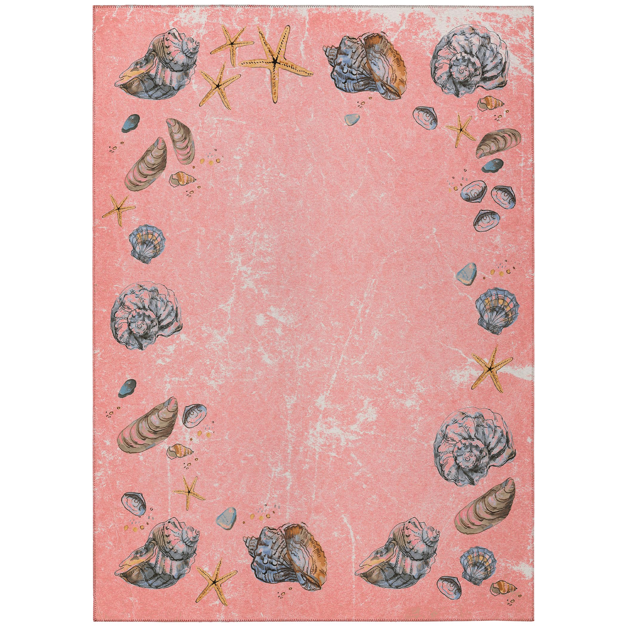 Addison Rugs Surfside Asr39 Peach 3' X 5' Indoor Outdoor Rug, Easy Clean, Machine Washable, Non Shedding, Bedroom, Living Room, Dining Room, Kitchen, Patio Rug