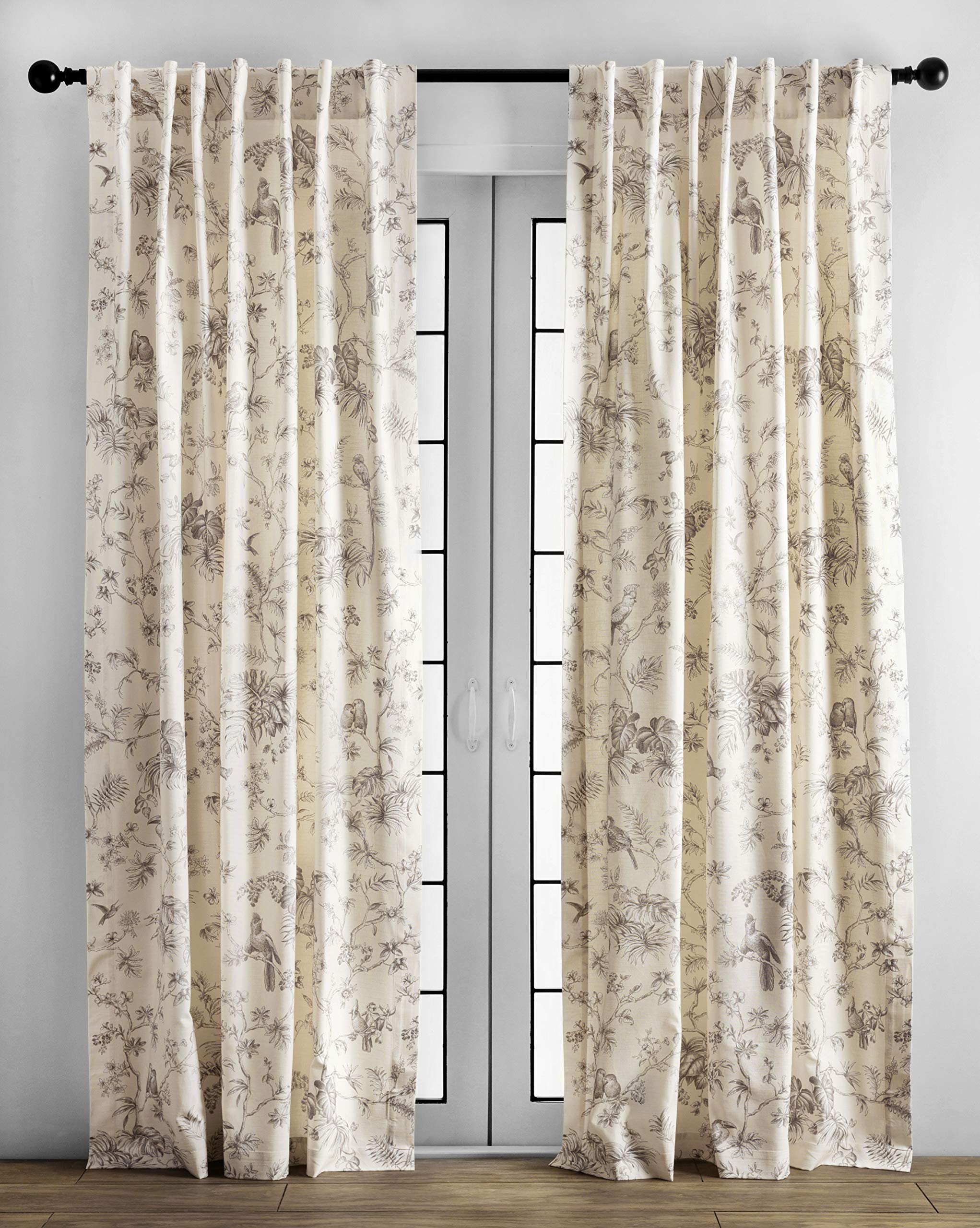Maison D' Hermine 100% Cotton Curtain - 50'X96' Beige Decorative Curtain - Aesthetic Curtains For Farmhouse, Kitchen & Bedroom