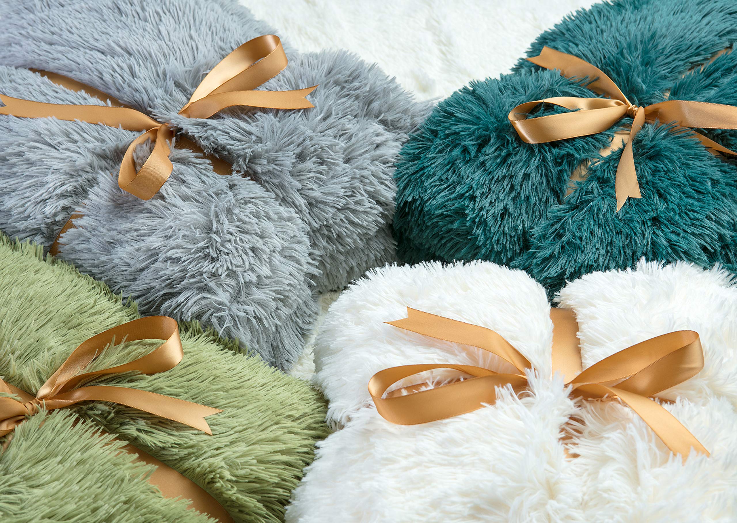 Chanasya Super Soft Shaggy Longfur Throw Blanket | Snuggly Fuzzy Faux Fur Lightweight Warm Elegant Cozy Plush Sherpa Microfiber