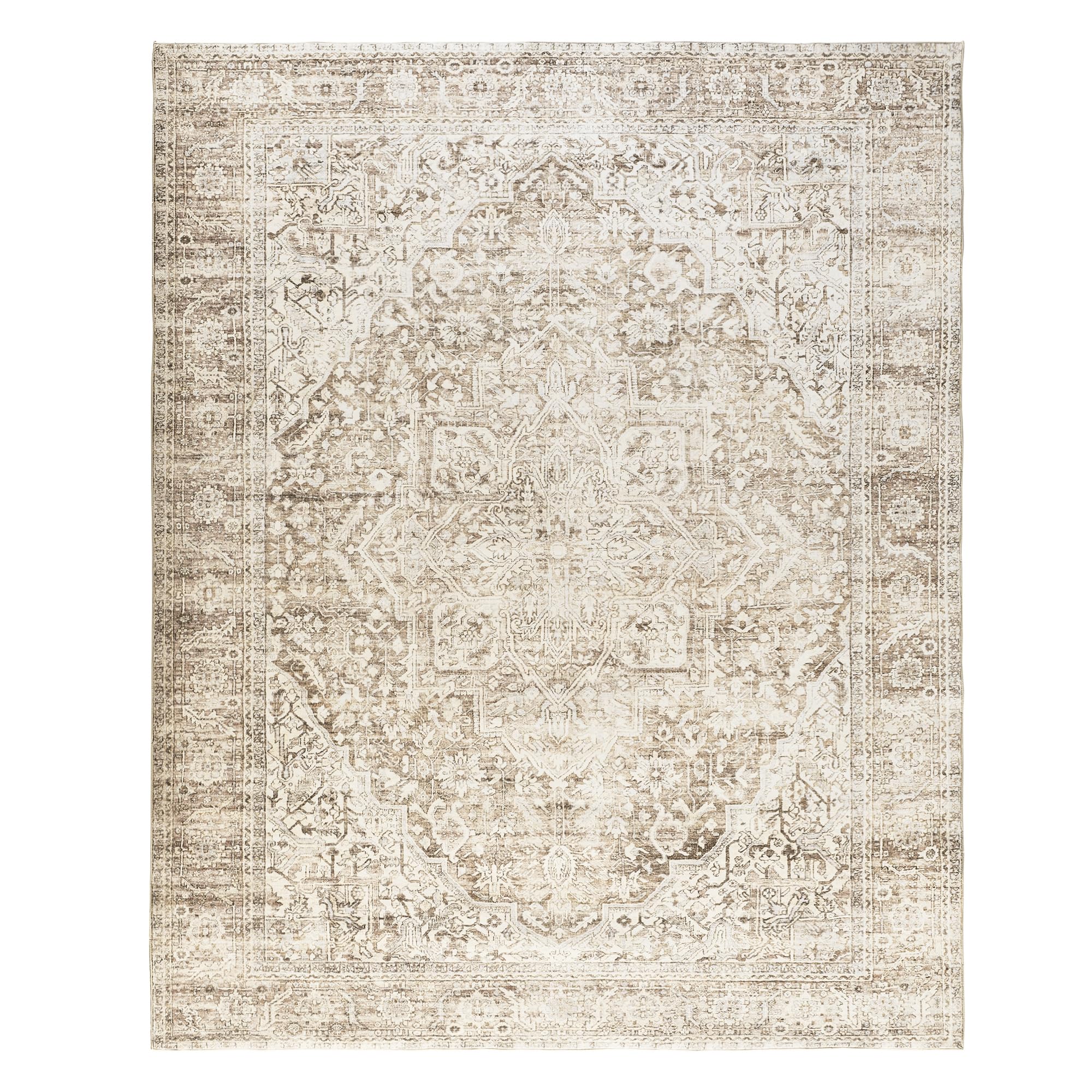 Bileehome Boho Kitchen Rug Washable,2X3 Non Slip Farmhouse Neutral Small Area Rug For Bathroom Bedroom Indoor Entrway Ultra Thin