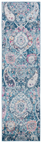 Safavieh Madison Collection Runner Rug - 2'3'' X 8', Blue & Grey, Boho Chic Glam Paisley Design, Non-Shedding & Easy Care, Ideal
