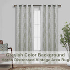 Mrs.Naturall Sage Green Curtains 90 Inch Length For Living Room 2 Panel Set Grommet Damask Medallion Pattern Room Darkening Window Curtain Drapes For Bedroom, 52X90 Inches Long