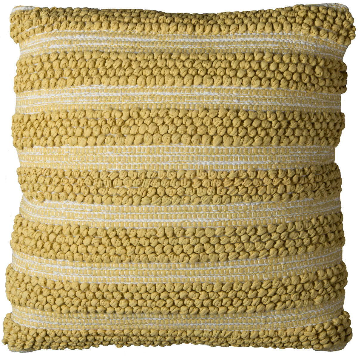 Rizzy Home | T10820 | Poly Fill Decorative Pillow | 20&quot;x20&quot; Yellow Stripes