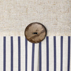 Awellife Farmhouse Shower Curtain For Bathroom Blue Stripe Linen And Cotton Woven Fabric, Country Rustic Style Shower Curtain Set (Blue, 72' L X 72' W)