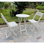 International Caravan Royal Fiji Acacia 3-Piece Folding Bistro Set Rustic Brown