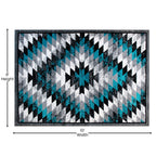 Flash Furniture Teagan Collection Southwestern Style Area Rug - Olefin Turquoise Accent Rug - 8' X 10' - Jute Backing - Entryway, Living Room, Bedroom