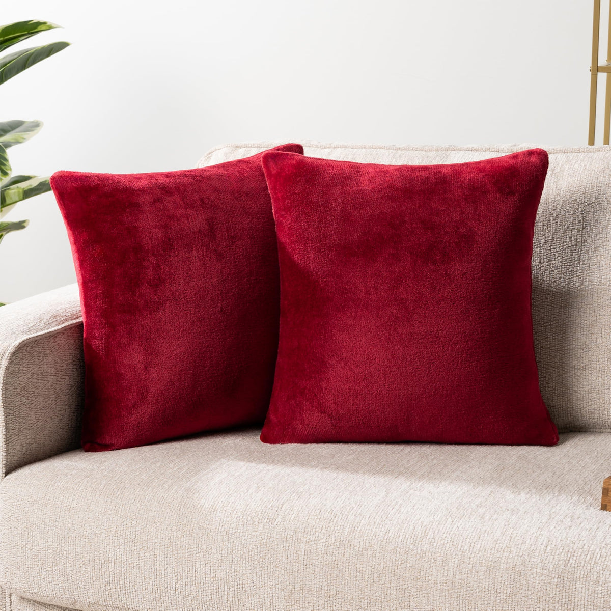 Pavilia Maroon Red Throw Pillow Covers 20X20 Set Of 2, Decorative Pillow Cases For Bed Sofa Couch, Boho Aesthetic Accent Decor C