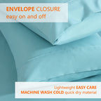 American Home Collection Pillow Case Set Of 2 Double Brushed Microfiber Soft & Easy Care Pillowcases (Aqua, Standard/Queen 20X30)
