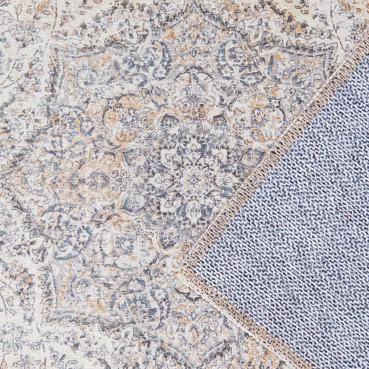 Jinchan Area Rug 3X10 Washable Rug Runner Rug Hallway Vintage Distressed Rug Kitchen Taupe Indoor Thin Rug Traditional Floral Pr