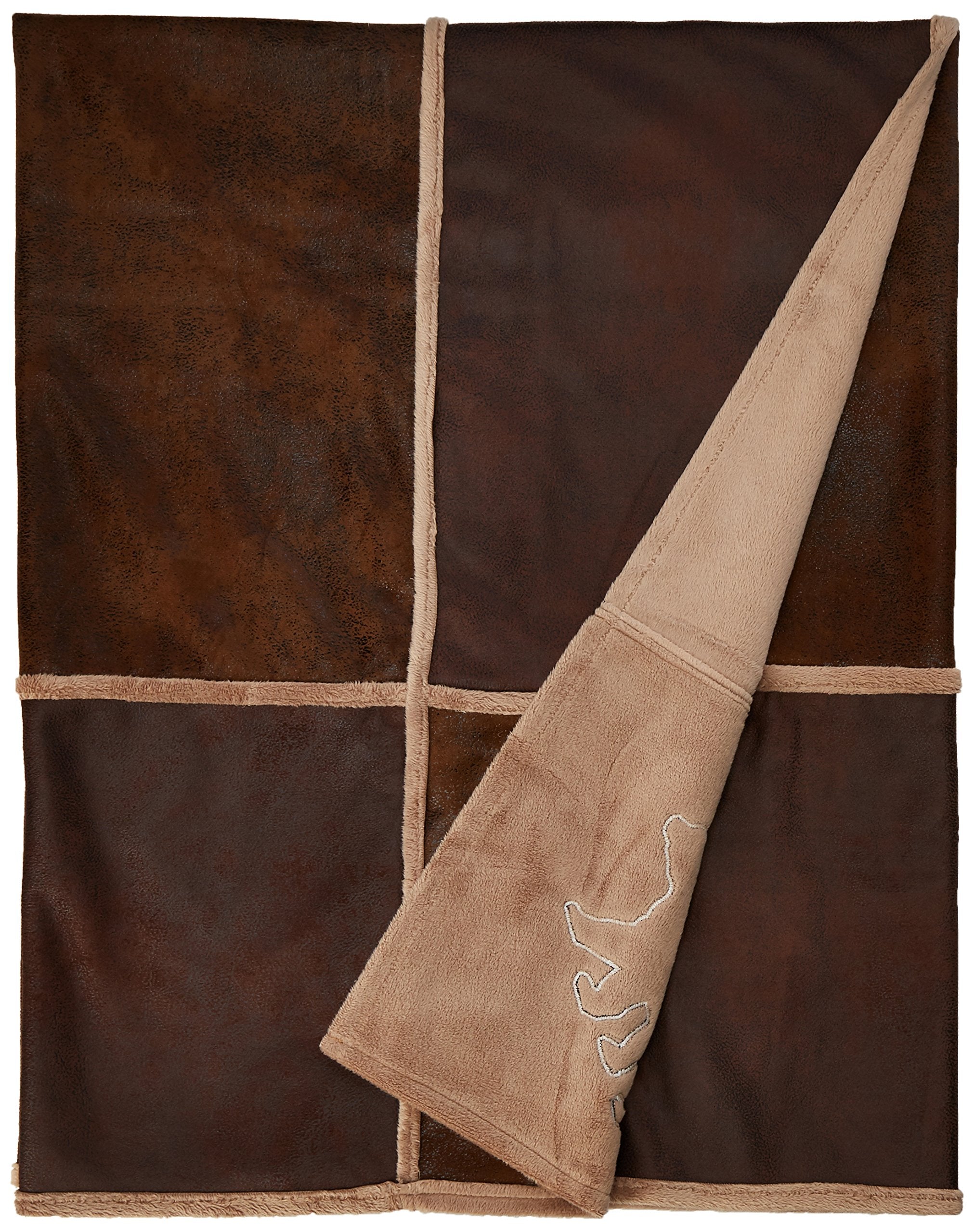 Carstens, Inc Jt723 Carstens Black Bear Grid Throw Blanket Brown, 54X68 Inches