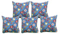 Pink Parrot Jaipur Block Print Cotton Cushion Cover 16X16 Inch Set Of 5 Pcs 0029