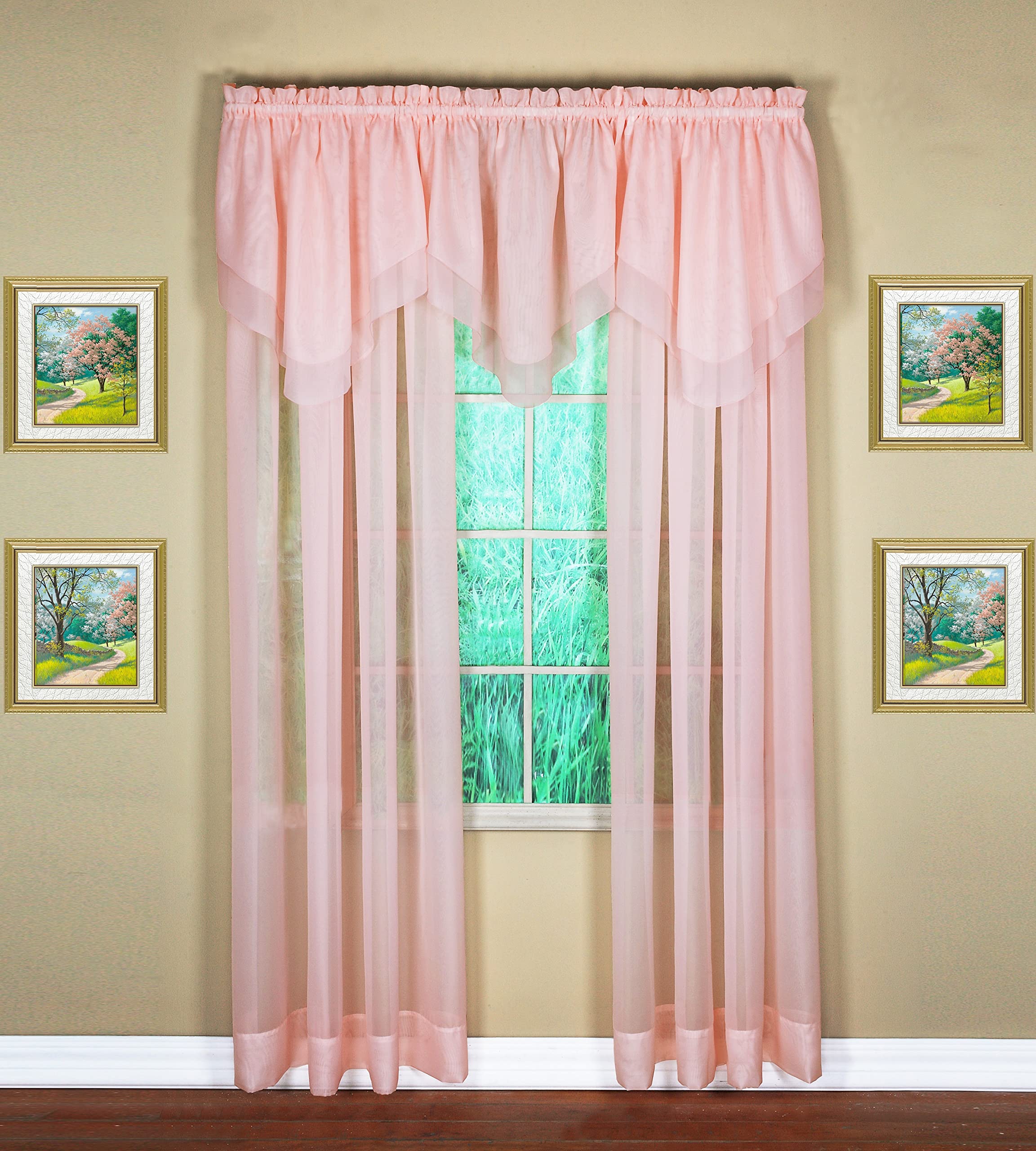 Today'S Curtain Emelia Original Voile Panel 90', Rose, 60' W X 90' L